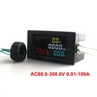 Wholesale AC80 V Digital Voltmeter Ammeter Power Energy Combo Meter A LED CT Coil