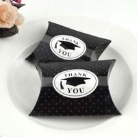 Wholesale Creative Doctorial Hat Candy Box Packaging Boxes Thank You Sweets Pillow Shape Box Graduation Party Favor ZA4446