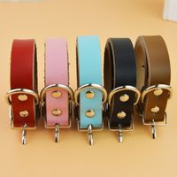 Wholesale Support Drop Shippng High Quality Pure Cow Leather Pet Dog Cat Collar Strap Pieces