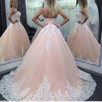 Wholesale US A Line Wedding Dresses Sweetheart Appliques Colorful Princess New Design Formal Bridal Gowns Corset