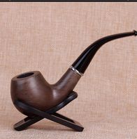 Wholesale Wood Simple Old Tobacco Man Wood Polished Smoking Hammer Curved Pipe
