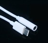 Wholesale 11CM Audio Adapter Male Type C Type C to mm Jack Female Audio AUX Cable Covertor TPE GB copper OD White
