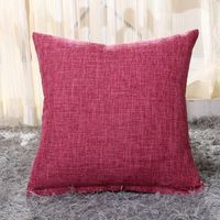Wholesale Plain Color Square Pillow Cover Thick Flax Fabric Cushion Cover Throw Pillowcase CM Decor Pillow Case