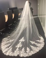 Wholesale 4 Meters One Layer Long White Ivory Lace Wedding Veil WITH Comb Velos De Novia Bridal Veil
