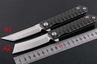 Wholesale New Flipper Knife Survival folding blade knife D2 Satin Blade Steel handle EDC Pocket Fast Open knives Ball Bearing Washer From
