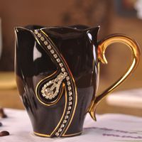 Wholesale Creative China Mug ml Ceramic Coffee Cup dimond mounted Porcelain Tea Cup Zakka Novelty For Gift Cafe Teatime Office