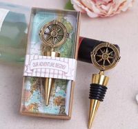Wholesale Hot Sell Nautical Theme Compass Wine Stopper Wedding Favors Bridal Shower Ideas Beach Party Bottle Opener