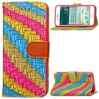 Wholesale Rainbow Abstract Stand Wallet Case for iPhone s Plus With Photo Frame ID Card Slots Holder PU Leather Phone Cover Flip Cases Buckle