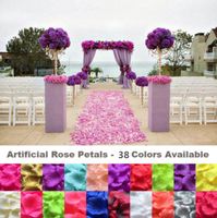 Wholesale 100 set Colors Silk Rose Petals Leaves Artificial Flowers Petals Wedding Decoration Party Decor Festival Table Decor