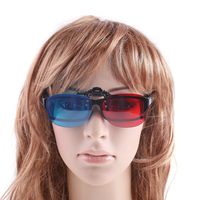 Wholesale 300pcs Red Blue Cyan D Clip on Myopia Frame Glasses for D Movies Games