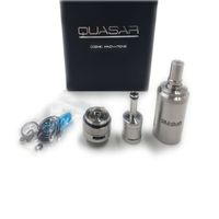 Wholesale Newest Quasar Styled RTA Rebuildable Tank Atomizer stainless steel ml Glass inner tank Dual stainless steel posts design High Quality