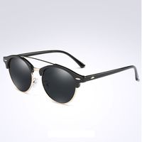 Wholesale Fashion Retro Men Sunglasses Women Brand Designer Classic Vintage Rivet Round Sun Glasses Metal Semi Rimless Gafas Lunettes