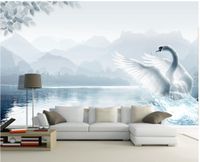 Landscape water white swan tv wall mural 3d wallpaper 3d wall papers for tv backdrop Landscape water white swan tv wall mural 3d wallpaper 3d wall papers for tv backdrop
