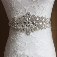 Wholesale Wedding Bridal Sashes with Bling Bling Crystals Ivory White Black Pink Red Purple Champagne Dark Green Bridal Belt In Stock