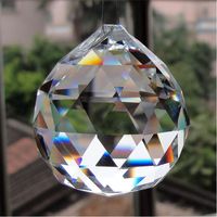 Wholesale 30 Crystal Glass Faceted Ball Chandelier Parts Pendant Bead Curtain Window Suncatcher Fengshui Crafts DIY Home Hanging Decor