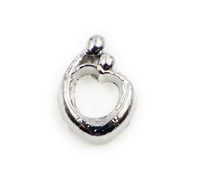 Wholesale 20PCS mom and baby heart DIY Alloy Floating Locket Charms Fit For Glass Memory Locket Pendant