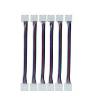 Wholesale 10pcs RGBW connector LED Strip Connectors RGBW mm PCB Pin core wire Cable Female jack coupler pigtail