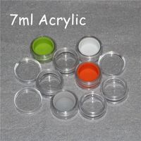 Wholesale Custom printing plastic container with silicone liner ml ml ml ml ml acrylic jar for wax dab bho acrylic clear wax containers