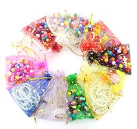 Wholesale 100pcs organza bags moon and star drawstring pouches Gift Bags Pouches x9cm jewellery bag