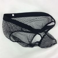Wholesale Mens Sexy bulge pouch underwear Narrow waist fishnet Fashional Panties G7749 Front Pouch moderate back Black
