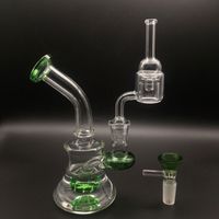 Wholesale Mini Glass Bongs Oil Rigs With Quartz Thermal Banger sets glass carb cap and colorful Glass Bowls quot Heady Beaker bong Water Pipes