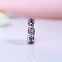 Wholesale New Real Sterling Silver Not Plated Pink Pave CZ Spacer Charms European Charms Beads Fit Pandora Bracelet Clip DIY Jewelry