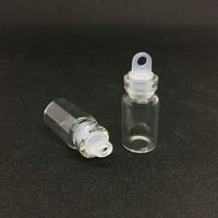Wholesale 1ml Vials Clear Glass Bottles with Plastic Plug Mini Glass Bottle Empty Sample Jars Small x11mm HeightxDia Cute Craft Wish Bottles