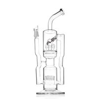 Wholesale JM Flow Sci Glass Mega Sprinkler to Cross Crystal Ball Hornet Recycler oil rigs bongs with Inline Percolator inches tall