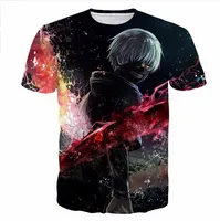 Wholesale 2017 Men Women Harajuku Tee Shirt Anime Tokyo Ghoul t shirts Art Kaneki Prints D t shirt Hipster Hip Hop Tees Tops AB010