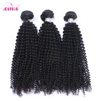 Wholesale Brazilian Curly Virgin Hair Weave Bundles Unprocessed Brazilian Afro Kinky Curly Remy Human Hair Extensions Natural Black Soft Full