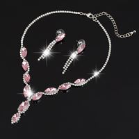 Wholesale 2017 Classic Circle Rhinestone Crystal Wedding Jewelry Sets African Jewelry Set Necklace Earrings The bride adorn article
