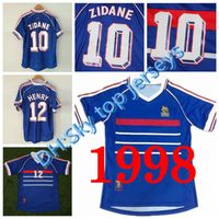 Wholesale retro frances soccer jerseys home top thai AAA customzied name number zidane Henry soccer uniforms football shirts