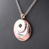 Wholesale New Colors Fashion Beauty Pendant Hope Love Snap Necklace Fit Diy mm Snap Buttons Jewlery Women Zg054 Christmas Gift