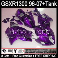 Wholesale 8gift For SUZUKI Hayabusa GSXR1300 purple MY136 GSXR GSX R1300 GSX R1300 Fairing TOP glossy black