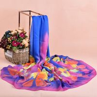 Wholesale Chiffon Scarves Spring Summer Flower Printed Scarf Women Thin Shawl Turban Hijab Fashion Long Cape Shawls