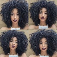 Wholesale top quality women charming curly wig Simulation African Ameri kinky curly full wig