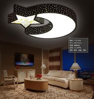 Wholesale Children lamp Star Moon Ceiling Light Creative personality Boy Girl Bedroom Ceiling Romantic Crystal LED lamps