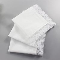 Wholesale White Lace Thin Handkerchief Woman Wedding Gifts Party Decoration Cloth Napkins Plain Blank DIY Handkerchief cm