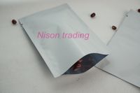 Wholesale 7 cm white aluminium foil flat bag heat top open seal seed rice plastic plain pouch metallic mylar coffee bean sack
