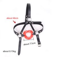 Wholesale Silicone Force Open Mouth Gag Oral Sex Adult Games Faux Leather harness Bondage Hood Head Restraint Sex Toys for Couples