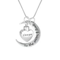 Wholesale Urn Necklace quot I love you quot in Heart Moon Engraving Memorial Keepsake Pendant Cremation Jewelry with Gift Bag and Funnel