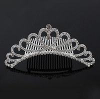 Wholesale Gorgeous Mini Crystal Rhinestone Diamante Bridal Princess Crown Hair Comb Tiara Party Wedding Women Girl Gift Jewelry