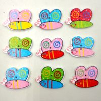 Wholesale Wooden Buttons mm butterfly cartoon holes for handmade Gift Box Scrapbooking Crafts Party Decoration DIY Sewing draw