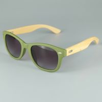 Wholesale LOGO Engraved Available Wood Sunglasses Designer Natural Bamboo Sunglass Eyewear Glasses Style Hand Made Wooden Temple Plastic Frame Color