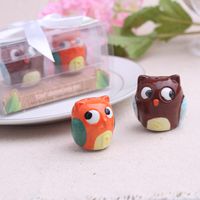 Wholesale Funny Owl Wedding Seasoning Cans Salt and Pepper Shaker Ceramic Spice Jars Wedding Party Favor Gift Supplies New