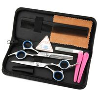 Wholesale 5pcs set Hairdressing Tools inches Barber Scissors Kits Hair Clipper Razor Hair Styling Scissors Hair Cutting Tool Combination Package