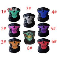 Wholesale unisex Halloween Cosplay Bicycle Ski Skull Half Face Mask Ghost Scarf Bandana Neck Warmer Party headband Magic Turban balaclava BF25
