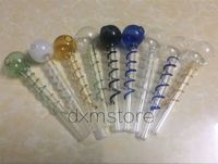 Wholesale Cheap Newest spiral oil Burner pipe Oil nail glass oil pipes for smoking hand pipe Glass water pipe