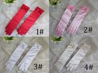Wholesale New Fashion Wedding Presiding Bowknot Cotton Long Gloves Girls Evening Party Opera Gloves Women Brand Fashion Apparel Accessories for Lady