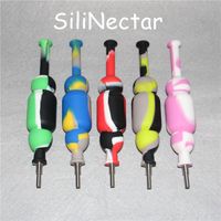 Wholesale Hot Sale mm Mini Silicone Nectar Collectors kits with domeless ti Nail nector collector oil bong DHL